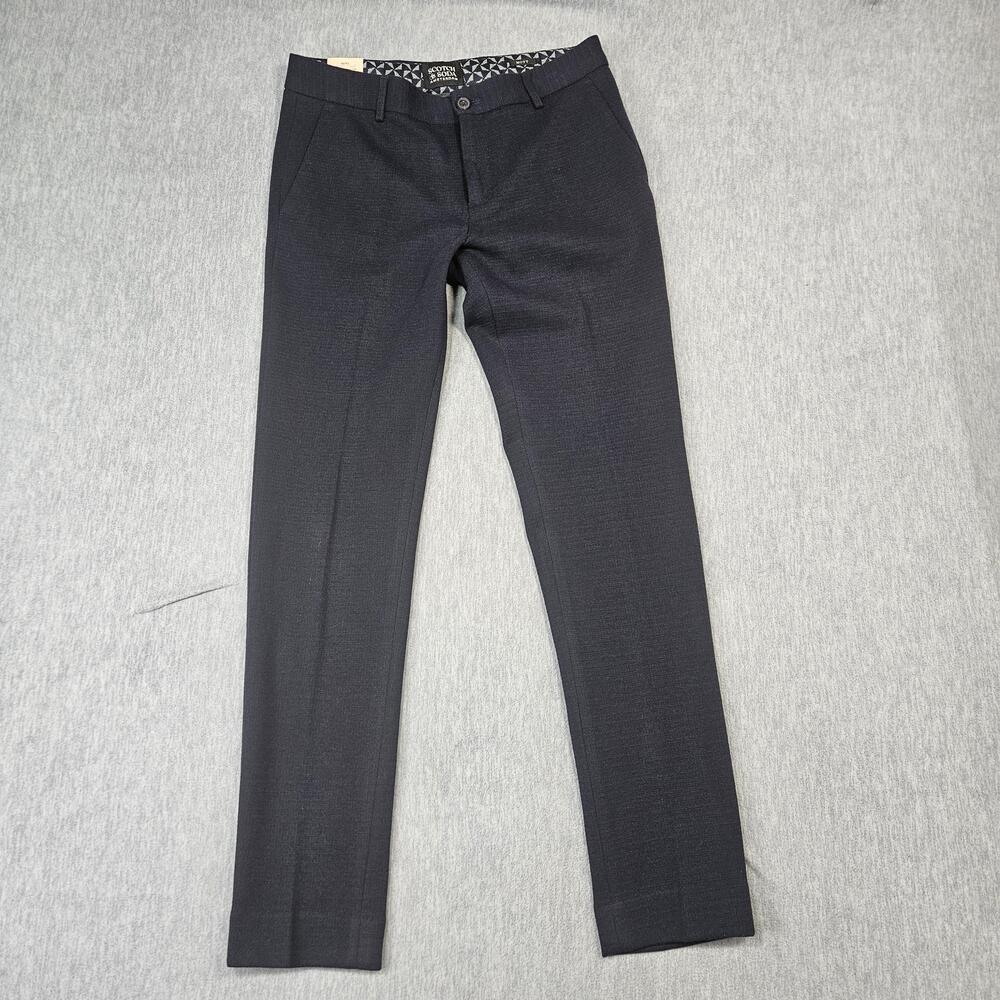 Scotch & Soda Pants Mens 28x32 Blue Mott Super Slim Stretch Flat Front